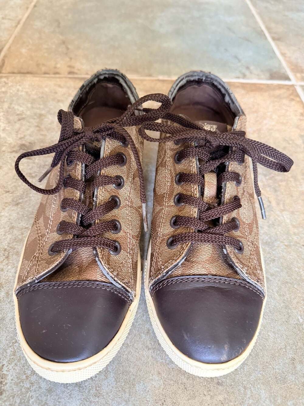 Coach Parkway Brown Monogram Signature Sneakers Shoes